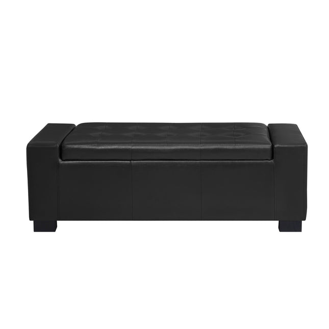 PK1- Faux Leather Upholstery Storage Ottoman Bench - Likeshoppe 