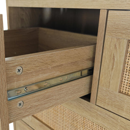 CB8-4 Drawers Rattan Cabinet,for Bedroom,Living Room,Dining Room,Hallways,Easy Assembly - Likeshoppe 