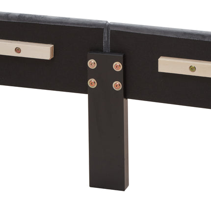 PF6- Velvet Button Tufted-Upholstered Bed with Wings Design - Strong Wood Slat Support - Easy Assembly - Likeshoppe 