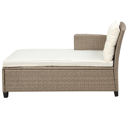 PX11- Outdoor;  Patio Furniture Sets;  4 Piece Conversation Set Wicker Ratten Sectional Sofa with Seat Cushions - Likeshoppe 
