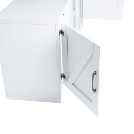 TV1- Modern Farmhouse Double Barn Door TV Stand for TVs up to 65 Inches, 58 Inch, White color - Likeshoppe 