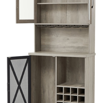 PB9- Farmhouse Wine Cabinet ;  Large Capacity Kitchen Sideboard Storage Cabinet With Wine Rack And Glass Holder;  Adjustable Shelf And 16 Square Compartments - Likeshoppe 