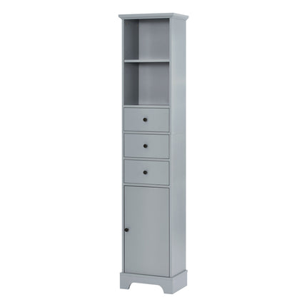 PU13- Tall Bathroom Cabinet;  Freestanding Storage Cabinet with 3 Drawers and Adjustable Shelf;  MDF Board with Painted Finish - Likeshoppe 