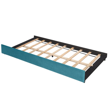U3-Upholstered Daybed Sofa Bed Twin Size With Trundle Bed and Wood Slat - Likeshoppe 