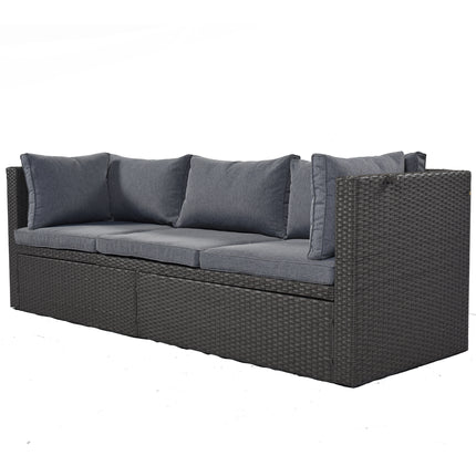 PX2- Outdoor Patio Rectangle Daybed with Retractable Canopy, Wicker Furniture Sectional Seating with Washable Cushions, Backyard, Porch - Likeshoppe 