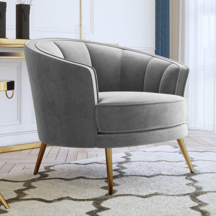 PJ1- Modern Velvet Accent Barrel Chair Leisure Accent Chair Living Room Upholstered Armchair Vanity Chair for Bedroom Meeting Room - Likeshoppe 