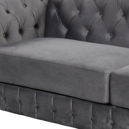 F1 82\" Mid Century Modern Sofa with Rubber Wood Legs; Velvet Upholstered Sofa Couch; Sofa with Thick Removable Seat Cushion;  3 Seater Sofa Couch for Living Room - Likeshoppe 