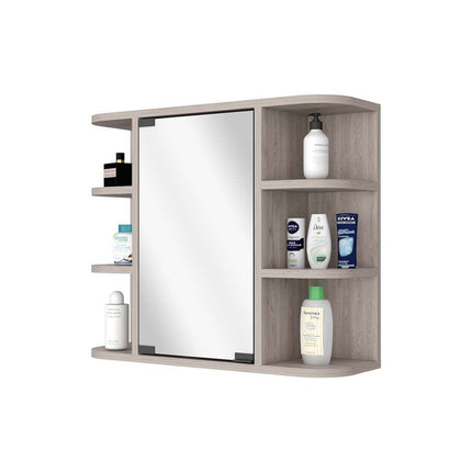 PU4- Valdez Medicine Cabinet With Six Shelves, Mirror Cabinet - Likeshoppe 