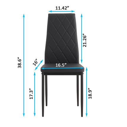 DS2- 5-piece Rectangle Dining Table Set;  Tempered Glass Dining Table for Kitchen Room;  (Transparent+Black) - Likeshoppe 