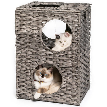 AD1- Rattan Cat Litter,Cat Bed with Rattan Ball and Cushion - Likeshoppe 