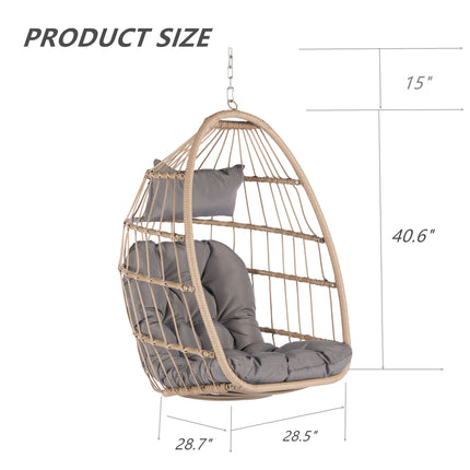 PY1- Outdoor Garden Rattan Egg Swing Chair Hanging Chair - Likeshoppe 