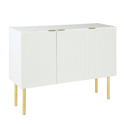 PC6- Modern Simple Sideboard with Particle Board and MDF Board;  Adjustable Shelves Luxury Style Cabinet with Gold Metal Legs and Handles for Hallway - Likeshoppe 