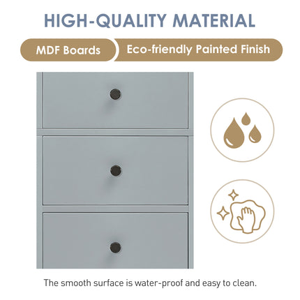 PU13- Tall Bathroom Cabinet;  Freestanding Storage Cabinet with 3 Drawers and Adjustable Shelf;  MDF Board with Painted Finish - Likeshoppe 