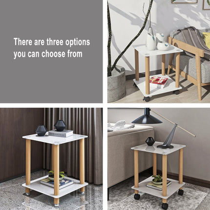 ST2- 1-Piece Side Table ;  2-Tier Space End Table ; Modern Night Stand;  Sofa table;  Side Table with Storage Shelve - Likeshoppe 