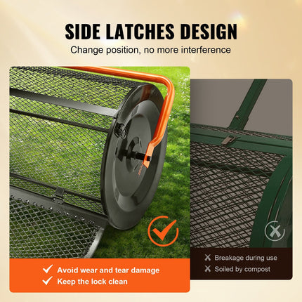 AH5- Compost Spreader Peat Moss Spreader 24 inch Wide 24.4-26.4" Height Adjustable Lawn & Garden Spreaders Compost; Top Soil; Mulch - Durable Lightweight Multi-Purpose Yard Care Equipment - Likeshoppe 