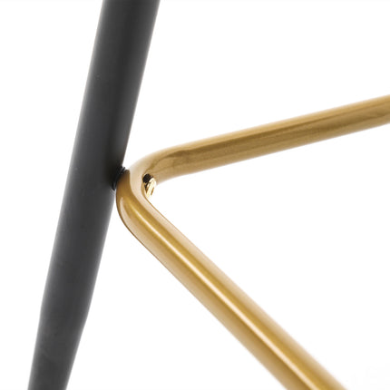 BS6- Collection Modern | Contemporary Velvet Upholstered  28\\" Bar Stool & Counter Stools with Nailheads and Gold Tipped Black Metal Legs,Set of 2 - Likeshoppe 