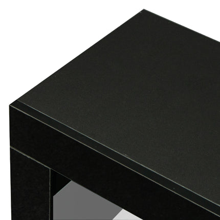 TV22- Living Room Furniture TV Stand Cabinet with 2 Drawers & 2 open shelves,20-color RGB LED lights with remote,Black - Likeshoppe 