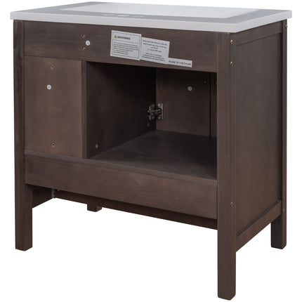 PT9- 30\\" Bathroom Vanity Base Only;  Solid Wood Frame;  Bathroom Storage Cabinet with Doors and Drawers - Likeshoppe 