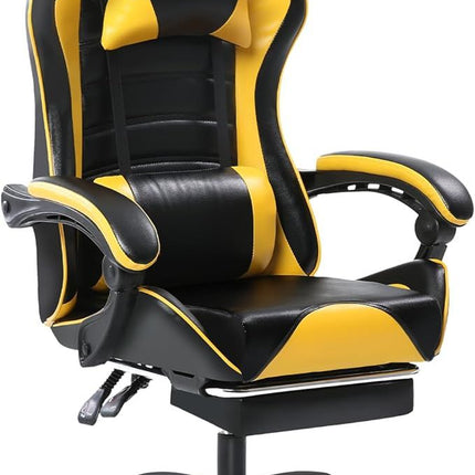 PM1- Ergonomic Gaming Chair for Adults, Comfortable Computer Chair for Heavy People, Adjustable Height Office Desk Chair with Wheels, Breathable Leather Video Game Chairs - Likeshoppe 