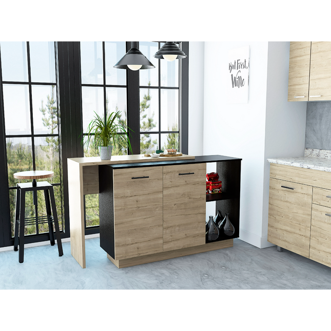 PA9- Aspen Kitchen Island; Two Concealed Shelves ; Three Divisions - Likeshoppe 