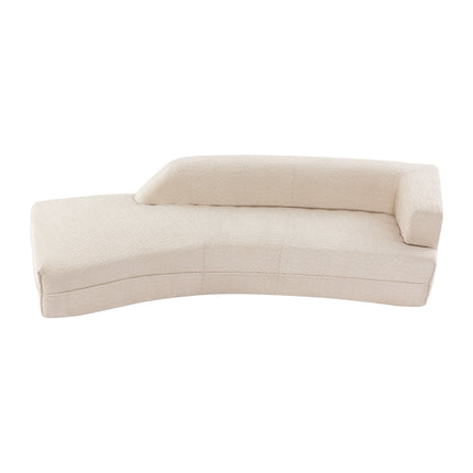 F5- 109.4" Curved Chaise Lounge Modern Indoor Sofa Couch for Living Room, Beige - Likeshoppe 