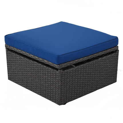 PX2- Outdoor Patio Rectangle Daybed with Retractable Canopy, Wicker Furniture Sectional Seating with Washable Cushions, Backyard, Porch - Likeshoppe 