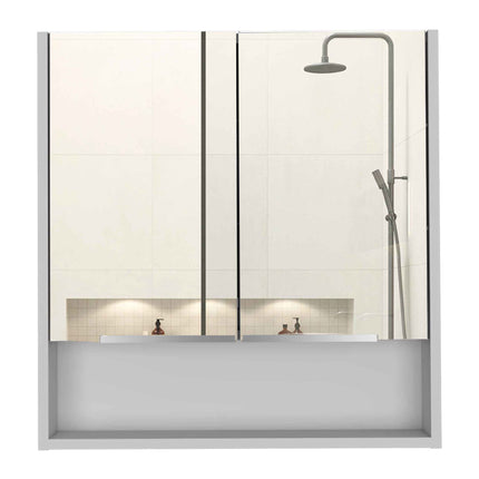 PU1- Ozark 24" Medicine Cabinet With Mirror, One Shelf, Black - Likeshoppe 