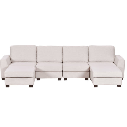 U1- 3 Pieces U shaped Sofa with Removable Ottomans - Likeshoppe 