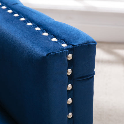 AC3- Modern Velvet Armchair Tufted Button Accent Chair Club Chair with Steel Legs for Living Room Bedroom - Likeshoppe 