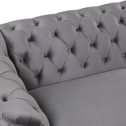 F1 82\" Mid Century Modern Sofa with Rubber Wood Legs; Velvet Upholstered Sofa Couch; Sofa with Thick Removable Seat Cushion;  3 Seater Sofa Couch for Living Room - Likeshoppe 