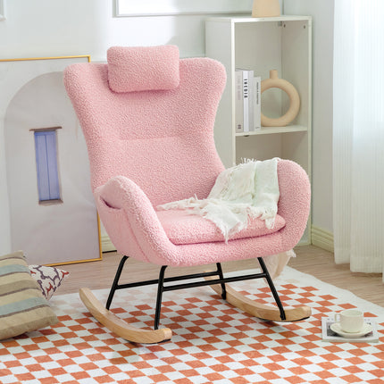 AE1- Rocking Chair - with rubber leg and cashmere fabric;  suitable for living room and bedroom - Likeshoppe 