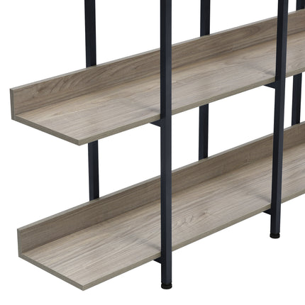 BC1- 5 Tier Bookcase Home Office Open Bookshelf, Vintage Industrial Style Shelf with Metal Frame, MDF Board - Likeshoppe 