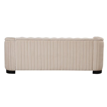 F1 82\" Mid Century Modern Sofa with Rubber Wood Legs; Velvet Upholstered Sofa Couch; Sofa with Thick Removable Seat Cushion;  3 Seater Sofa Couch for Living Room - Likeshoppe 