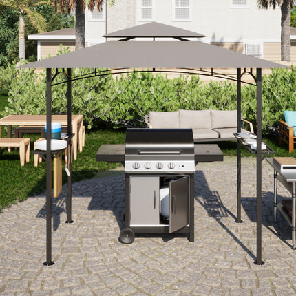 AG6- 8x 5 FT Grill Gazebo Grill Canopy Double Tiered BBQ Gazebo Outdoor BBQ Canopy - Likeshoppe 