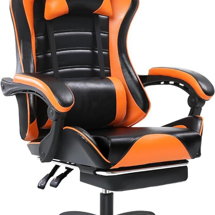 PM1- Ergonomic Gaming Chair for Adults, Comfortable Computer Chair for Heavy People, Adjustable Height Office Desk Chair with Wheels, Breathable Leather Video Game Chairs - Likeshoppe 