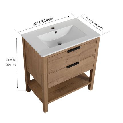 PT2- 30 Inch Bathroom Vanity Plywood With 2 Drawers - Likeshoppe 