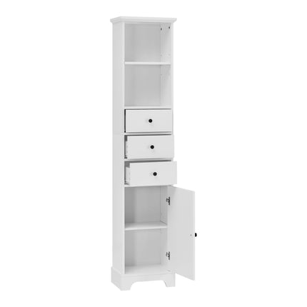 PU13- Tall Bathroom Cabinet;  Freestanding Storage Cabinet with 3 Drawers and Adjustable Shelf;  MDF Board with Painted Finish - Likeshoppe 