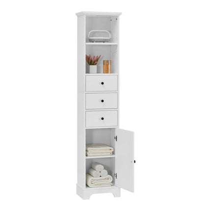 PU13- Tall Bathroom Cabinet;  Freestanding Storage Cabinet with 3 Drawers and Adjustable Shelf;  MDF Board with Painted Finish - Likeshoppe 
