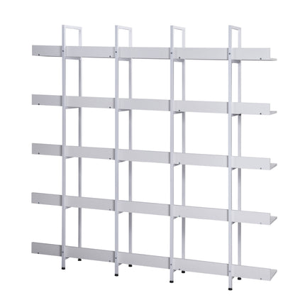 BC1- 5 Tier Bookcase Home Office Open Bookshelf, Vintage Industrial Style Shelf with Metal Frame, MDF Board - Likeshoppe 