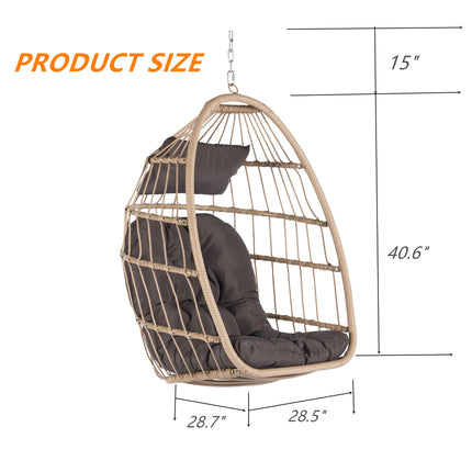 PY1- Outdoor Garden Rattan Egg Swing Chair Hanging Chair - Likeshoppe 