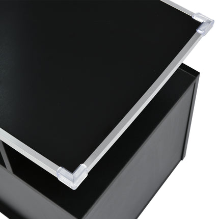 TV14-TREND Modern TV Stand with Push to Open Doors, UV High-Gloss Entertainment Center with Acrylic Board for TVs Up to 80", Stylish TV Cabinet with LED Color Changing Lights for Living Room, Black - Likeshoppe 