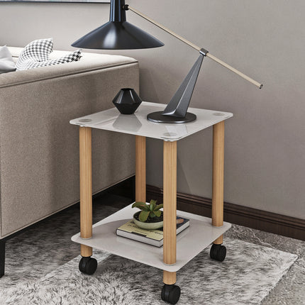 ST2- 1-Piece Side Table ;  2-Tier Space End Table ; Modern Night Stand;  Sofa table;  Side Table with Storage Shelve - Likeshoppe 