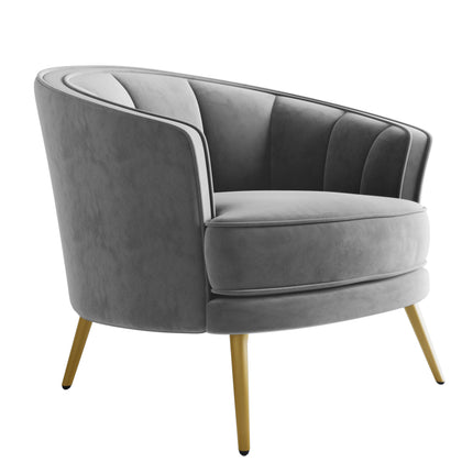 PJ1- Modern Velvet Accent Barrel Chair Leisure Accent Chair Living Room Upholstered Armchair Vanity Chair for Bedroom Meeting Room - Likeshoppe 