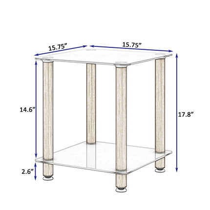 ST2- 1-Piece Side Table ;  2-Tier Space End Table ; Modern Night Stand;  Sofa table;  Side Table with Storage Shelve - Likeshoppe 