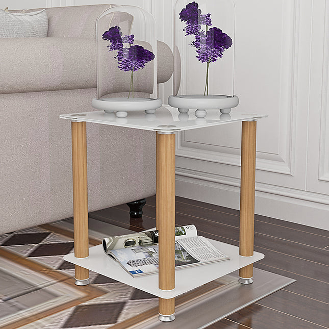 ST2- 1-Piece Side Table ;  2-Tier Space End Table ; Modern Night Stand;  Sofa table;  Side Table with Storage Shelve - Likeshoppe 