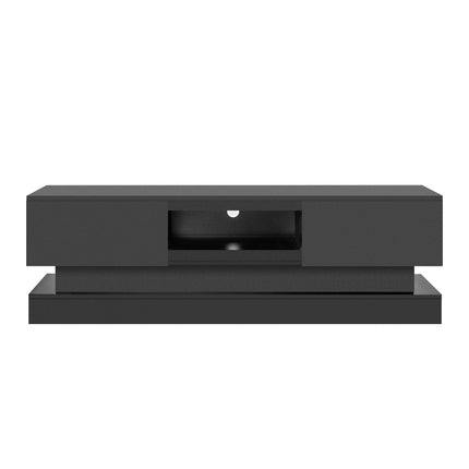 TV5- 63inch BLACK morden TV Stand with LED Lights,high glossy front TV Cabinet,can be assembled in Lounge Room, Living Room or Bedroom,color:BLACK - Likeshoppe 