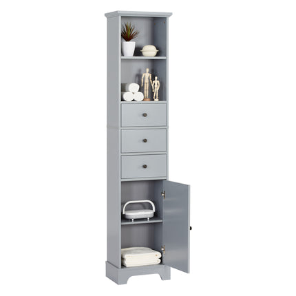 PU13- Tall Bathroom Cabinet;  Freestanding Storage Cabinet with 3 Drawers and Adjustable Shelf;  MDF Board with Painted Finish - Likeshoppe 