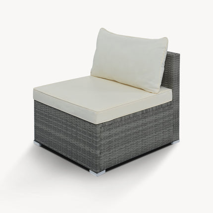 PX7- 8-Pieces Outdoor Patio Furniture Sets;  Garden Conversation Wicker Sofa Set;  Single Sofa Combinable - Likeshoppe 