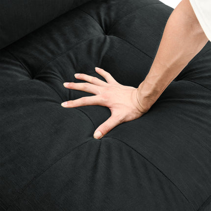 U shape Modular Sectional Sofa; DIY Combination; includes Four Single Chair and Two Corner; Black Velvet - Likeshoppe 