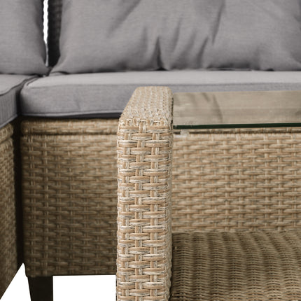 PX11- Outdoor;  Patio Furniture Sets;  4 Piece Conversation Set Wicker Ratten Sectional Sofa with Seat Cushions - Likeshoppe 